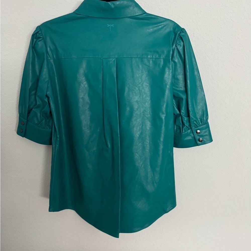 Tyler Boe Alice vegan Leather Shirt Deep Lake Size 4 - Picture 9 of 9